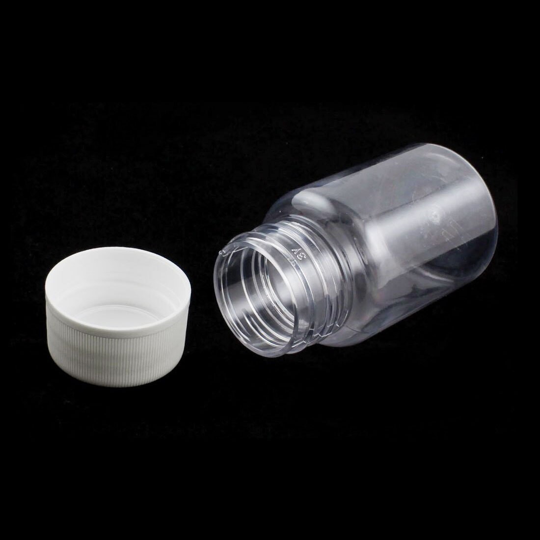 10Pcs 80ml Clear Plastic Cylindrical Chemical Container Reagent Bottle