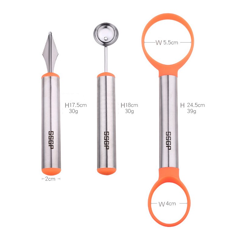 Stainless Steel Multifunction Fruit Carving Knife Ball Digger Sets Fruit Peeler Watermelon Cutter Fruit Spoon