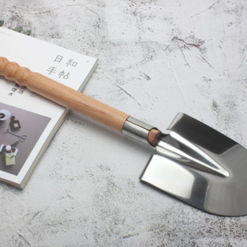 Garden Hand Trowel Dig Shovel And Plant Heavy Duty Stainless Steel Garden Spade Tool Natural Ash Wood Handle And Leather Strap