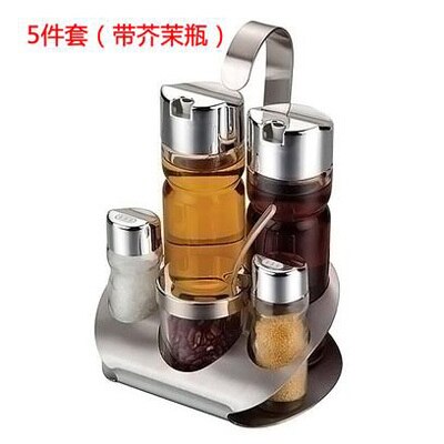Stainless Steel Spice Jar Set Cooking Top Seal Gadget Oil Pourer Bottle Storage Salt Porta Condimentos Kitchen Gadgets OC50TL: set4