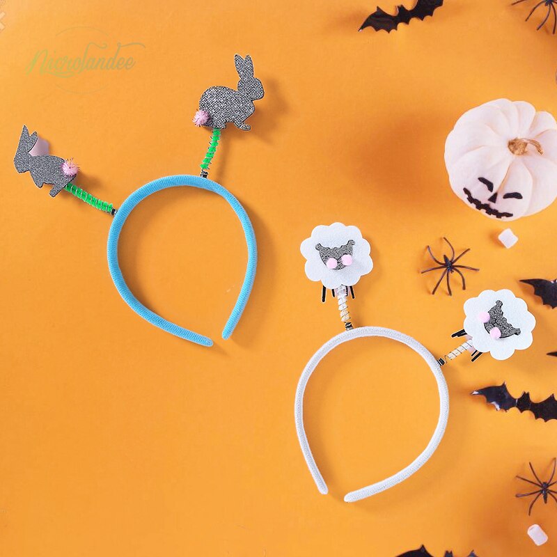 Nicrolandee kul halloween filt pannband många teman maskerad festival hår tillbehör för halloween cosplay fest