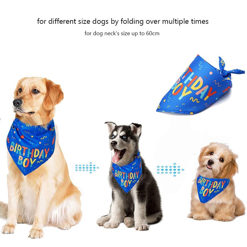 Bandana pour chien, grand foulard pour animaux de compagnie, de noël ou d&#39;anniversaire, bavette triangulaire lavable pour chat