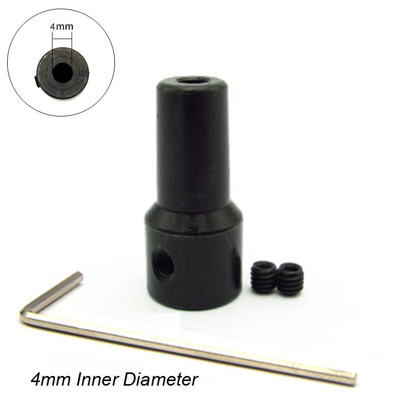 Borepatron adapter stål boreklemme kobling stikforbindelsesstang til 4mm 5mm 6mm 8mm motoraksel borepatron: 4mm stang med skruenøgle
