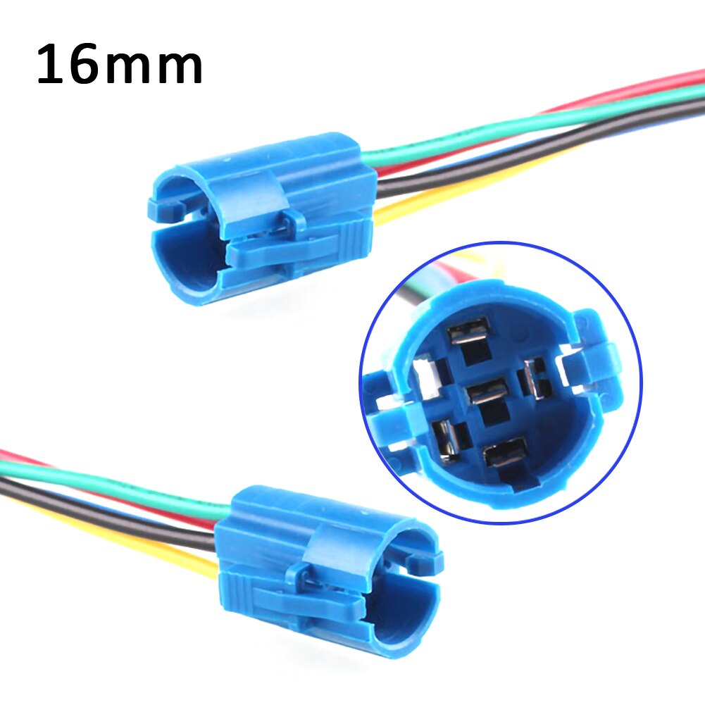 Interruptor de botón de Metal de 16mm, luz LED momentáneo impermeable, botón de encendido de autobloqueo de 12V, conector para botón