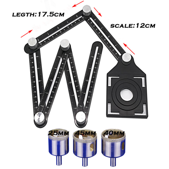 Ceramic Tile Hole Locator Tile Height Adjuster Universal Adjustable Mud Tile Glass Fixed Punch Multi-Functional Tiling Tool: 6-fold set