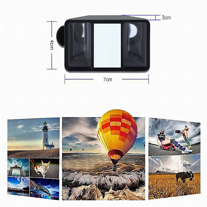 3d- effect mobiele telefoon lens zelfontspanner vr en videocamera stereo fotolens met clip voor iphone huawei tablet 3d lens mini