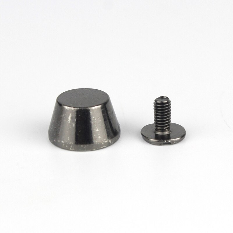4 pièces de sacs à main de 12x7mm, pieds de protection du fond, clous plats en forme de seau, vis à l&#39;arrière, pointes Rivets, sac artisanal en cuir, décor de sac à main: gun metal