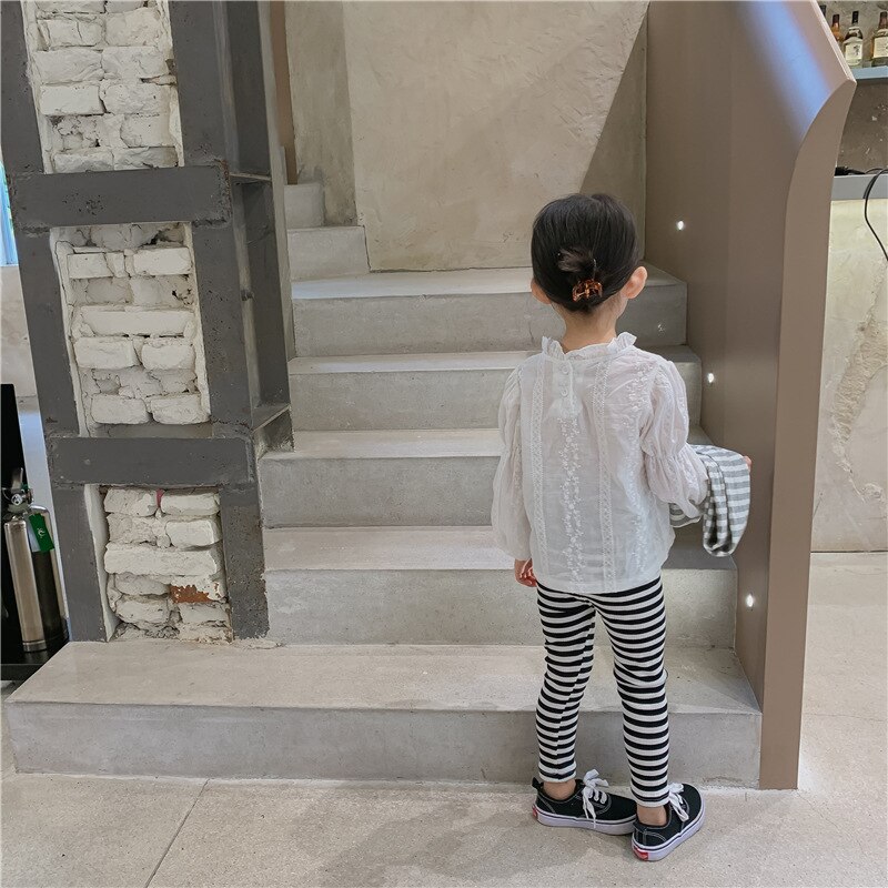 Leggings a righe per bambini 2022 primavera nuova versione coreana della penna a strisce elastiche per coltivazione automatica in stile estero per bambini