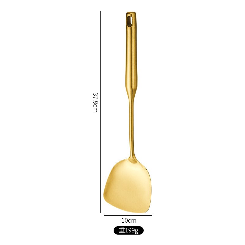 7Pcs Stainless Steel Kitchenware Set Luxury Golden Cooking Spoon Spatula Soup Colander Spatula Accessories Home Kitchen Tools: style1