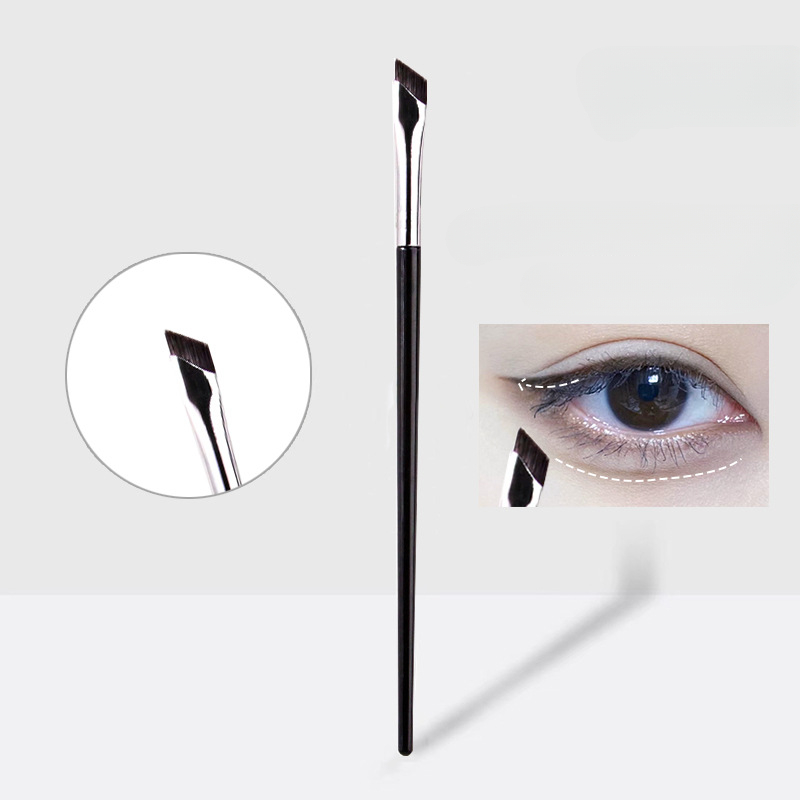 Pincel delineador de ojos con hoja mejorada, pincel plano para cejas de ángulo fino ultrafino, brochas de maquillaje debajo de los ojos, pincel para detalles precisos, blanco: Verde