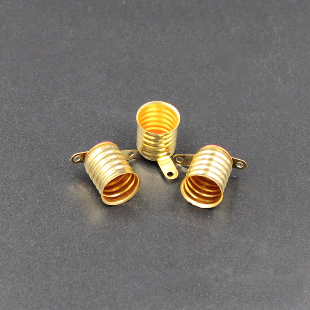 HGhomeart 50pcs Mini E10 Lamp Socket Lighting Accessories Lamp Fitting Pure Copper Lampholder Holder E10 Holder for Light Bulbs