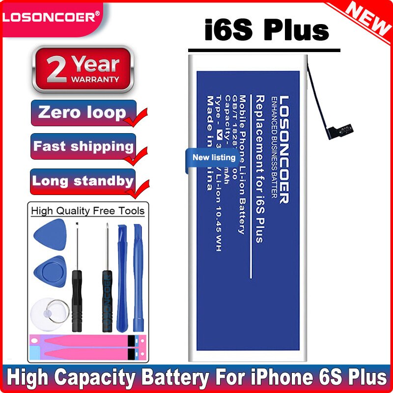 4500mAh per Apple iPhone 6S batteria 5 5s 5C 6 / 6S Plus 7 7 Plus 8 X /XS / XS Max / XR / 11 batteria strumenti gratuiti adesivi: For iphone 6S Plus