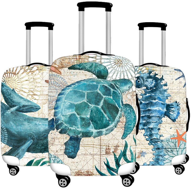 Bagages housse de protection pour mallette élastique couvertures xl, accessoires de voyage motif tortue poulpe, T1 housse de protection s