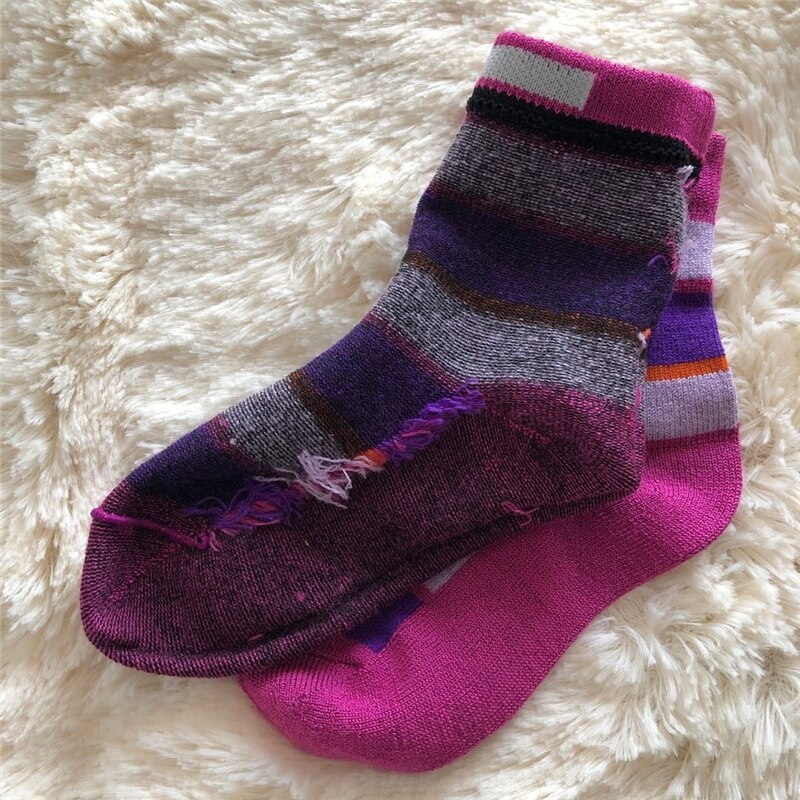 Calcetines de lana merina Unisex para niños, medias gruesas y cálidas térmicas para senderismo al aire libre, talla 26-30