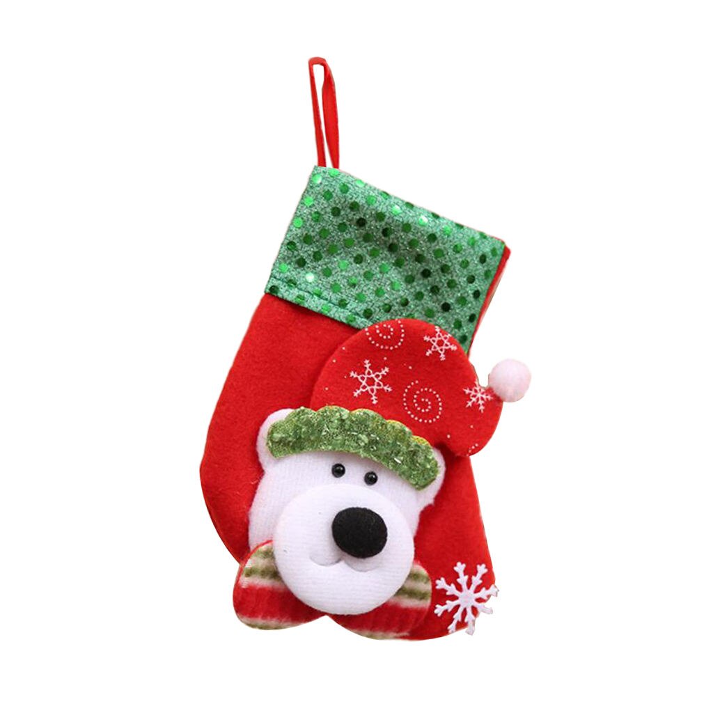 Kerst Kousen Non-woven Santa Sneeuwpop Beer Schoorsteenmantel Ing