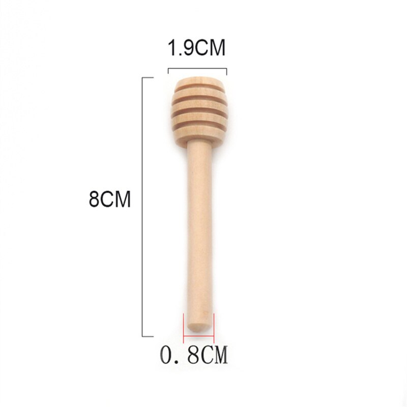 10/50/100Pcs Mini Houten Honing Lepel Honing Lange Handvat Houten Roer Bar Honing Jar Supplies Melk thee Mengen Stok Dessert Gereedschap: 8cm / 50pcs