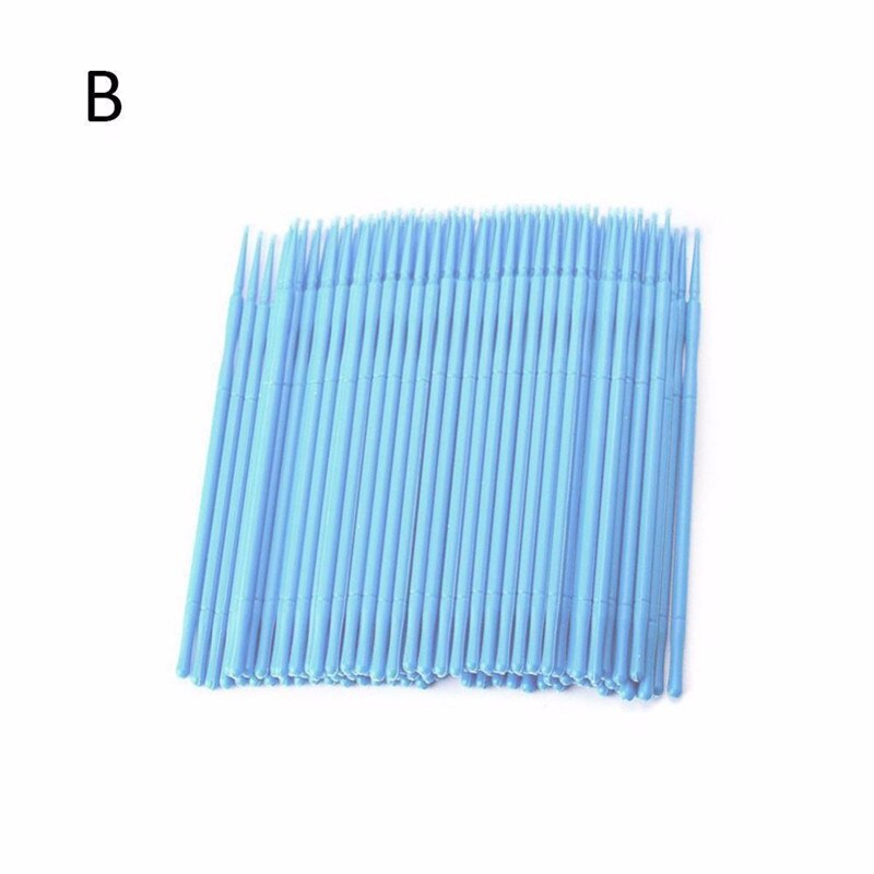 100 Stuks Dental Micro Brush Disposable Materialen Tand Applicators Medium Fijne Wimper Extension Removal Tool Nail Art Tool: Sky Blue