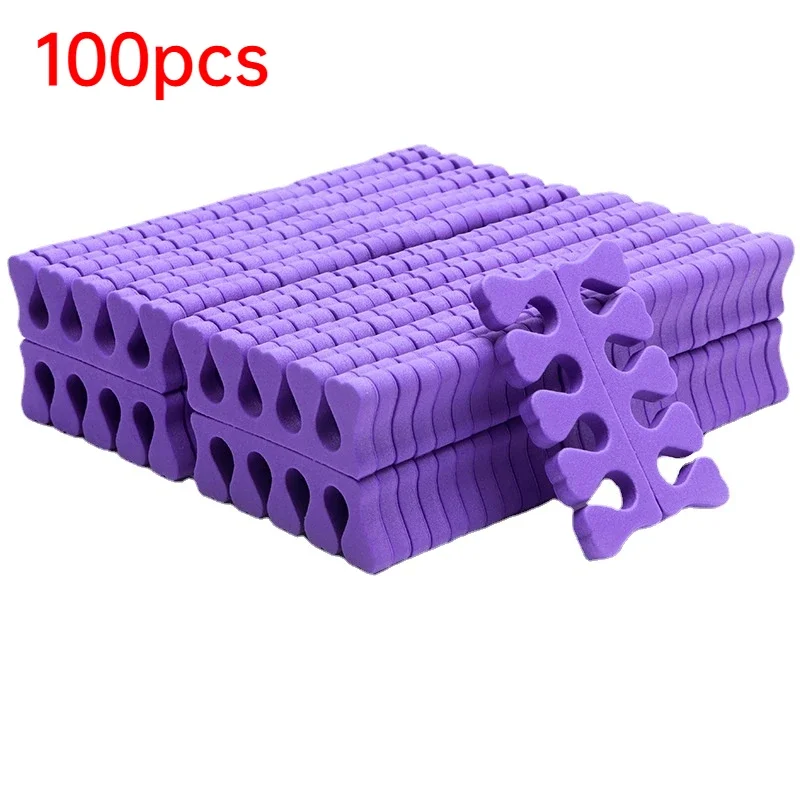 Separadores de dedos para decoración de uñas, esponja para pies, esmalte de Gel UV suave, herramientas de belleza, paquete de manicura y pedicura, Kits de uñas: plum