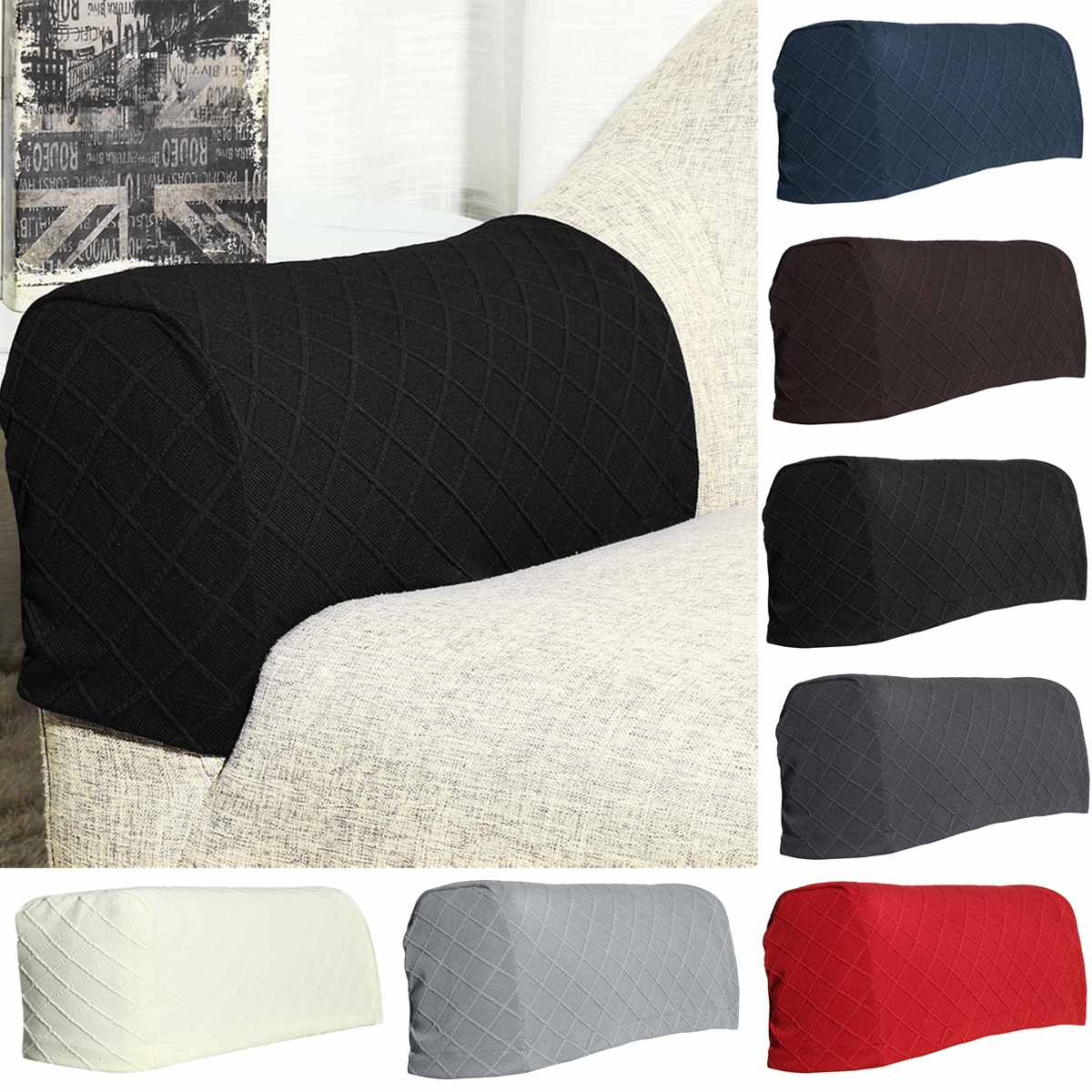 2 uds muebles nuevos reposabrazos cubre sofá fundas para sofá silla brazo protectores Anti-deslizamiento elástico
