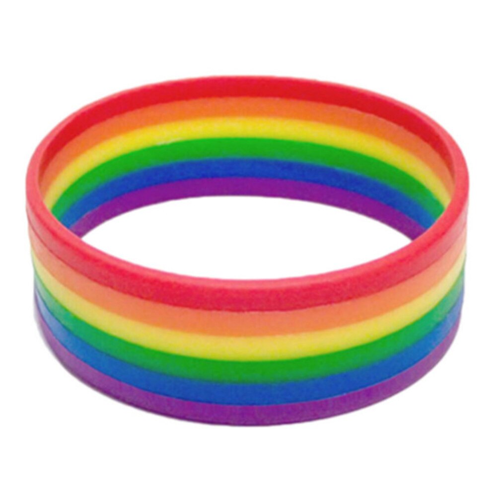 Pulsera de silicona multicolor para orgullo Gay, brazalete de goma multicapa, joyería: BL4023H01
