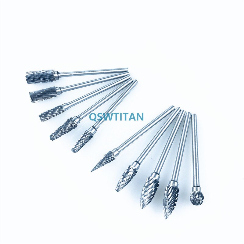 10PCS Dental Burs Drills Nitrate Tungsten Steel Carbide Burs Dental Lab Material 2.35mm