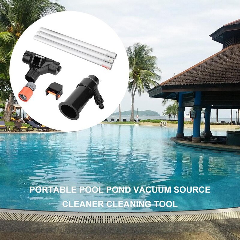 Swimming Pool Vacuum Cleaner 5 Rod Segment Suction Head Connector Inlet Portable Removable Cleaning Tool
