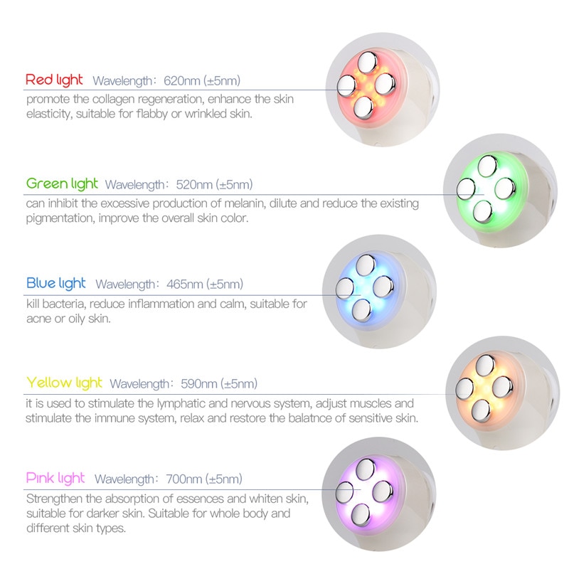 6 in 1 Ultrasonic Ion RF EMS LED Photon Therapy Facial Massager Skin Rejuvenation Face Lifting Vibration Beauty Machine 45