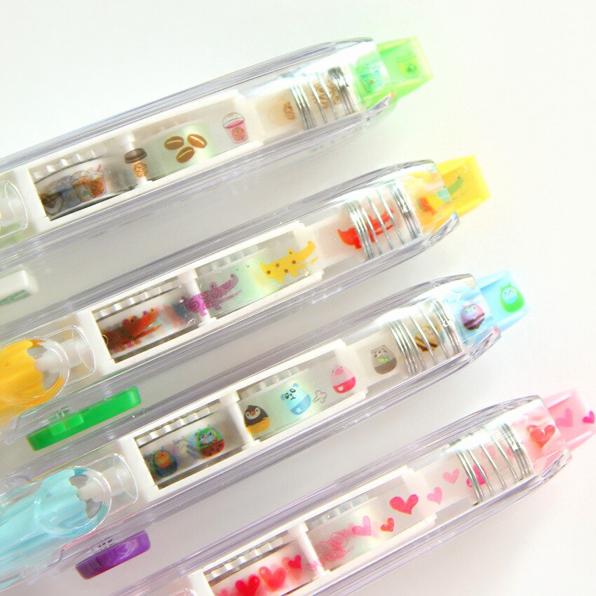 1 Pcs Kids Cute Drawing Toy Pen Stamp Decorative Correction Tape Lace For Key Tags Sign Students School Office Supply