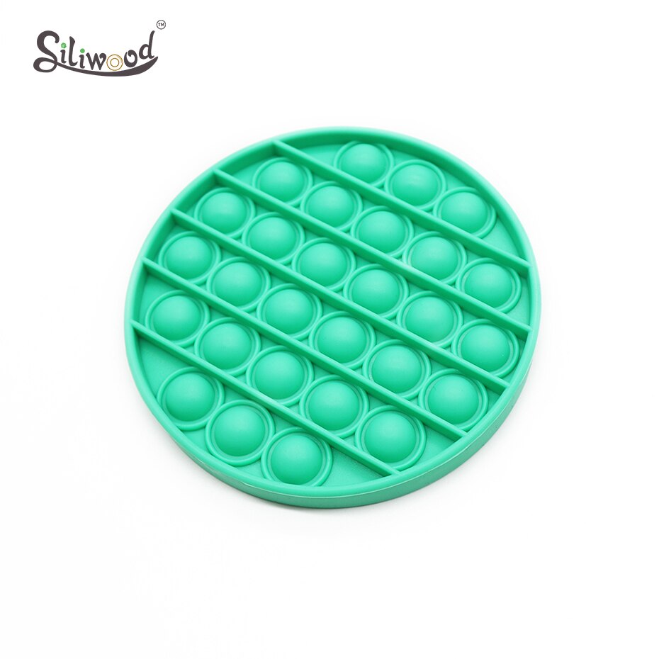 1Pc Push Bubble Fidget Zintuiglijke Speelgoed Autisme Speciale Behoeften Stress Reliever Helpt Stress En Verhogen Focus Zachte Squeeze speelgoed: Round Green