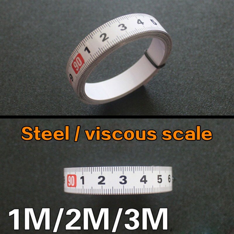 Koolstofstaal Zelfklevende Meetband, 10mm Breedte Wit Metrische Schaal Mijter Track Tape, Schaal Linker Tape (rechts naar links), 1M Lengte, 1 Stks Koolstofstaal Zelfklevende Meetband, 10mm Breedte Wit Metrische Schaal Mijter Track Tape, Schaal Linker Tape (rechts naar links), 1M Lengte, 1 Stks