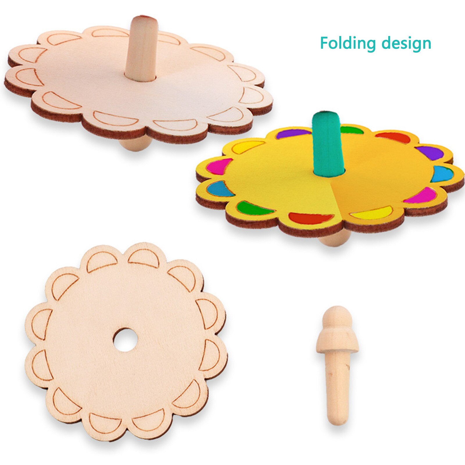 Jeu de toupies en bois pour enfant, jouets de bricolage, pour la pensée divergente, jeu de coloriage, d'anniversaire, 10 pièces