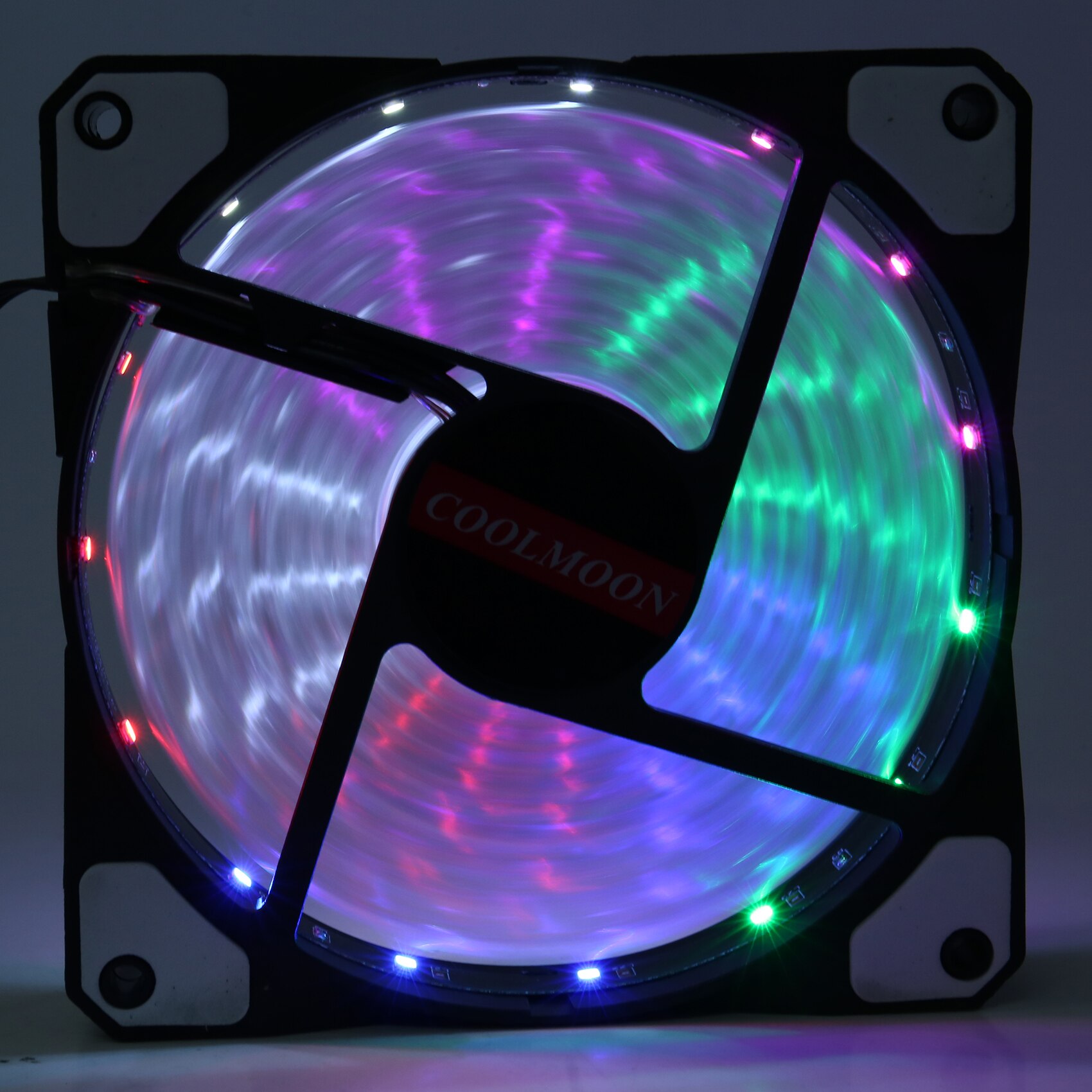 COOLMOON 120mm 15 Light Streamer LED PC Case Cooling Fan Ultra Quiet Computer LED High Airflow Cooling Fan (2-Pack)