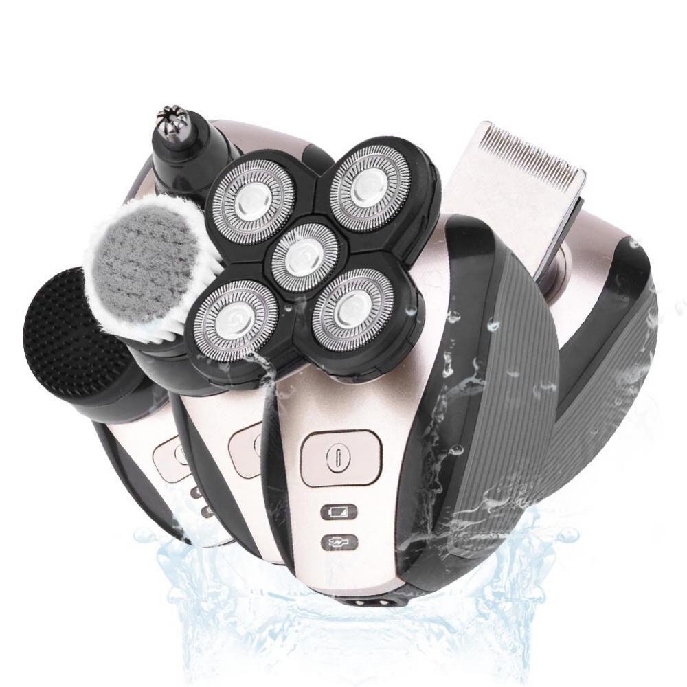 5 In 1 Bald Head Scheerapparaat Elektrisch Scheerapparaat Scheerapparaat Voor Mannen Cordless Waterdicht Heren Scheerapparaat Usb Oplaadbare Grooming Kit Met neus