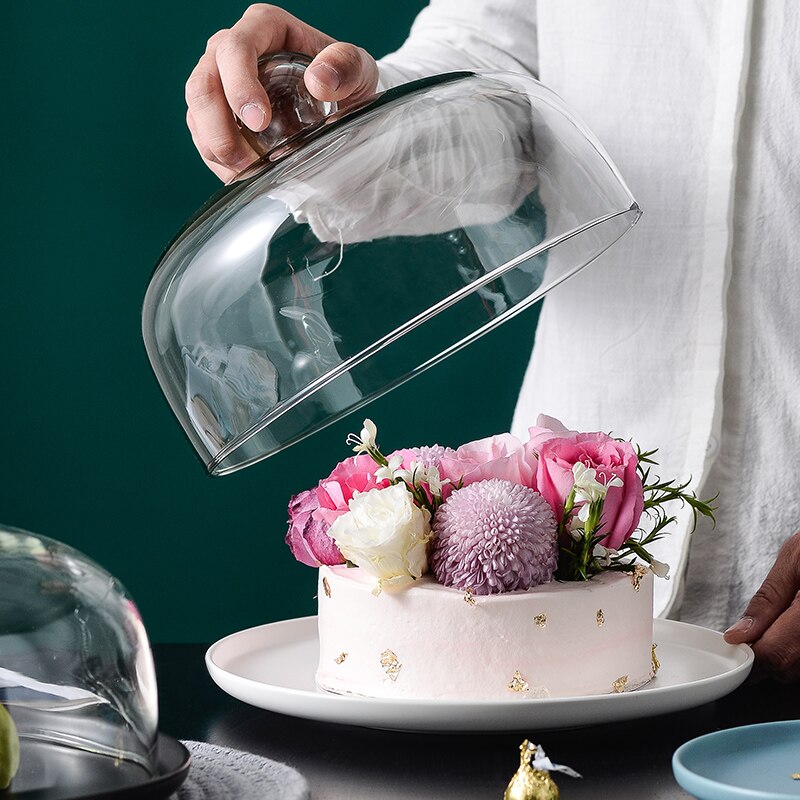 Creatieve Keramiek Cake Pan Glas Cover Dessert Display Lade Cake Decorating Gereedschap Cake Stand Set Kitchen Aid Accessoires