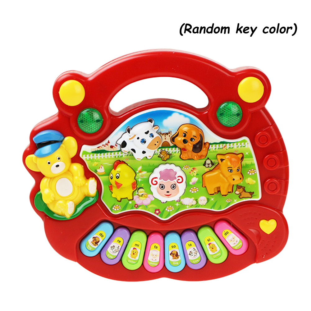 Piano con sonido de animales de granja chinos para niños, Juguete Musical de animales, teclado con sonido, instrumentos musicales