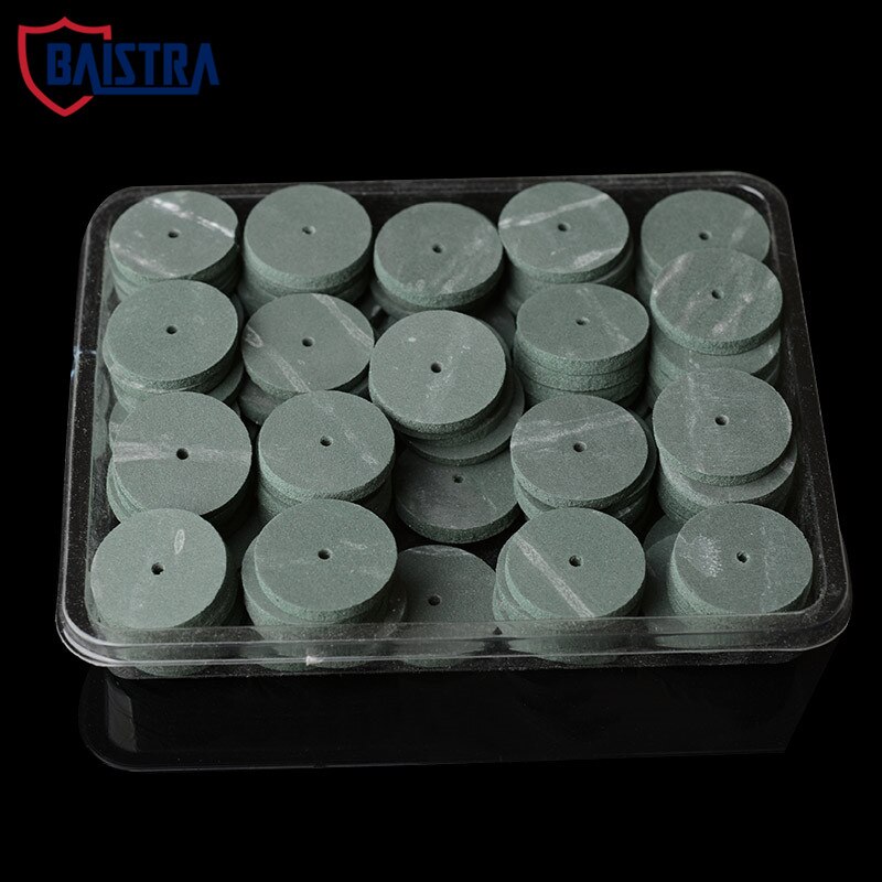 100 Pieces Dental Lab Rubber Polishing Wheels Silicone Polishers Green 22*3mm Grit Coarse Mid