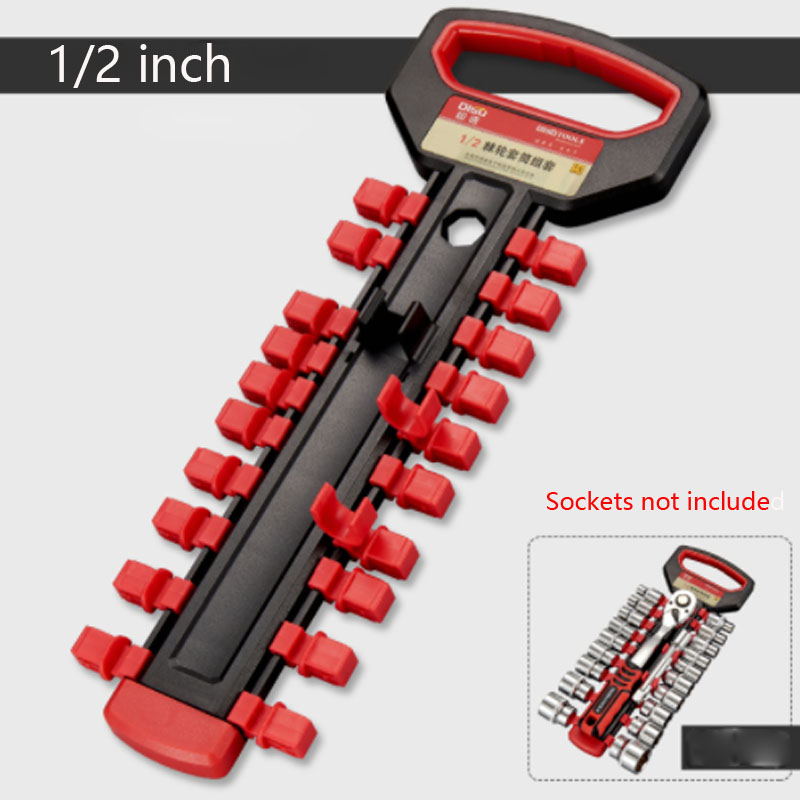 1/4" 3/8" 1/2" Socket Wrench Storage Rack Mountable Sliding Stand Socket Wrenchs Holder for Ratchet Wrench And Socket Storage: Dark Grey