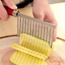 Rvs Aardappel Chip Slicer Slicer Mes Gegolfd Pulp Verpletterd Vruchten Friet Snijder Blade Fabrikant)