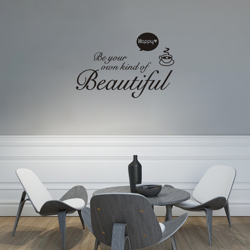 Autocollant mural deux café en vinyle, sparadrap mural, pour la maison, café, décoration de cuisine: 28cmx58cm