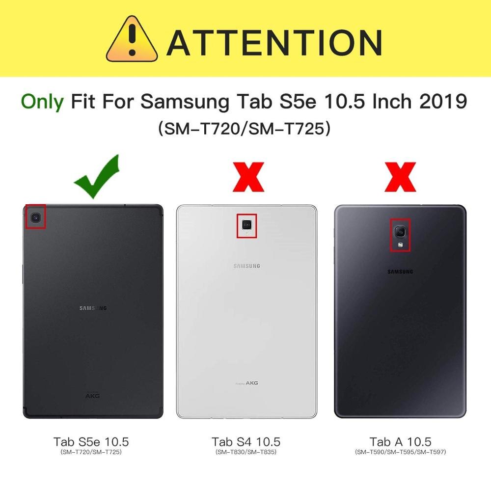 Voor samsung galaxy tab  s5e 10.5 hoes tablet sm -t720 sm-t725 10.5 '' 360 draaibare flip lederen standaard hoes met pen + film
