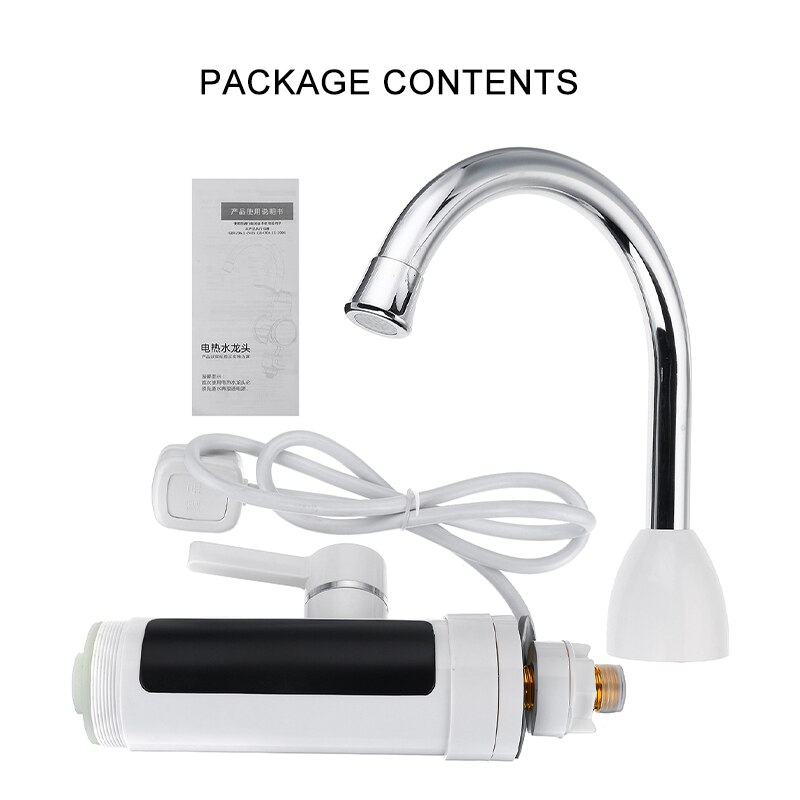 3000W 220V Temperature Display Instant Tankless Electric Water Heater Faucet Home Kitchen Instant Heating Tap Water Heater