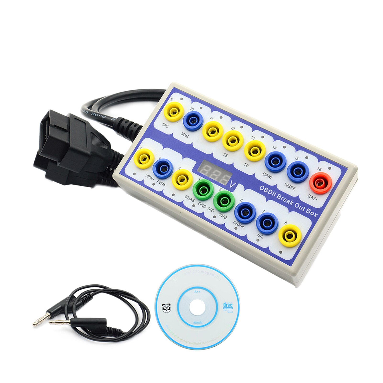 Auto Car OBD-2 Break Out Box On-Board Diagnostics Breakout Box OBD-II Protocol Detector Diagnostic Connector