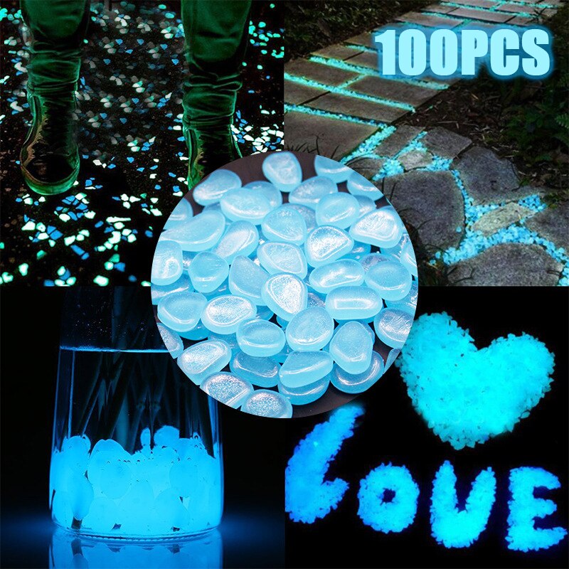 Glow in the Dark Garden Pebbles Glow Stones Rocks for Walkways Garden Path Patio Lawn Garden Yard Decor Luminous Stones