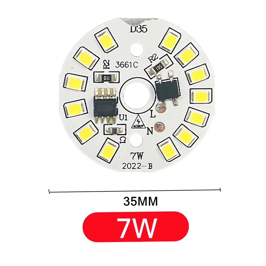 Puce LED pour ampoule 3W 5W 7W 9W 12W 15W SMD 2835 puces d'ampoule rondes LED perles lumineuses AC 220V-240V puce d'ampoule de projecteur d'éclairage: Gris foncé / 38W