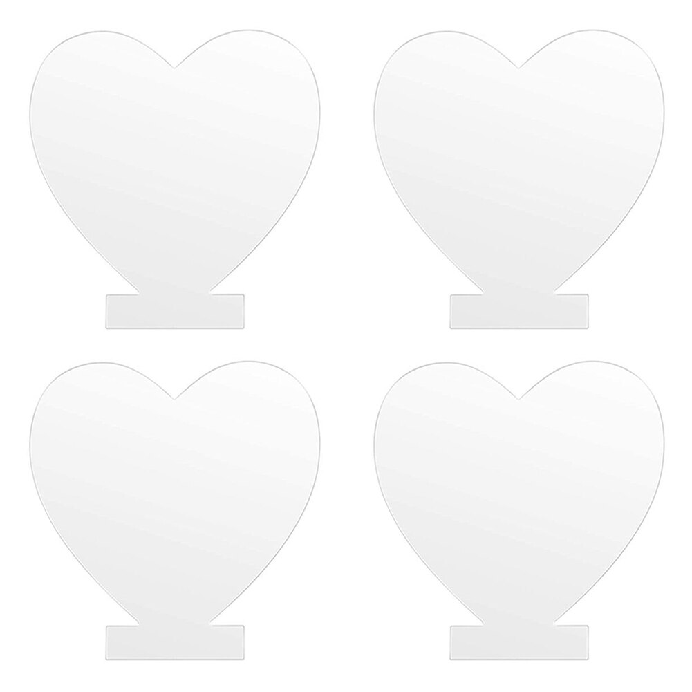 4pcs/pack Transparent Decorative Led Light Sheet Thickened Sign Home DIY Display Romantic Easy Use Acrylic Plate Party Board