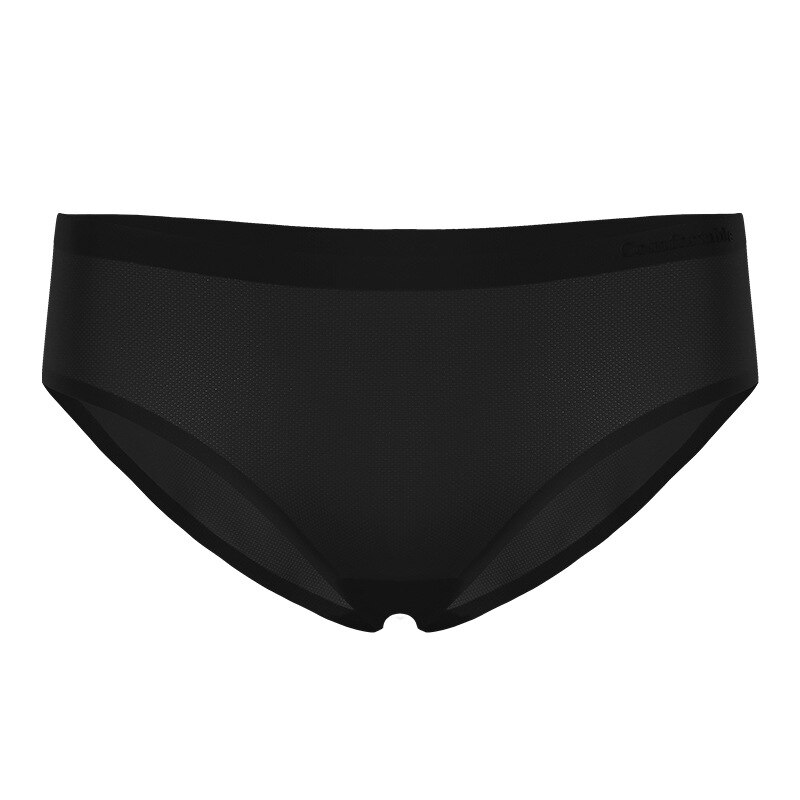 3Pcs Bing Ji Netwerk Incognito Ijs Zijden Ondergoed Vrouwelijke Taille Antibacteriële Katoen Rise Mesh Ademend Slips Ultra-dunne: Black / L