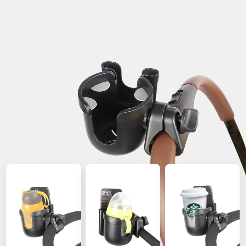 Portavasos para cochecito de bebé 2 en 1 + soporte para teléfono, troller, accesorios para botellas de leche, soporte para botella de bicicleta