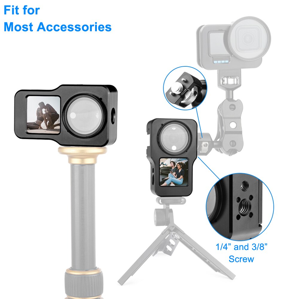 Aluminium Legierung Schutzhülle für DJI Aktion 2 Metall fallen Rahmen KäFeige + UV Objektiv Filter für DJI Osmo Aktion 2 kamera Zubehör