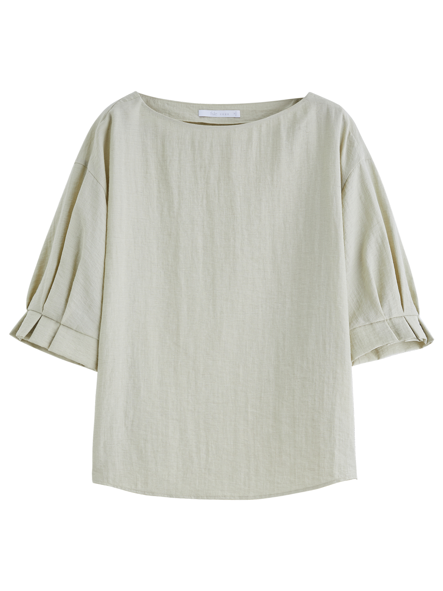 Fsle sommerskjorte i linblanding for kvinner – rund hals, avslappet topp og overdimensjonert silhuett for uanstrengt styling: L / Lysegrønn