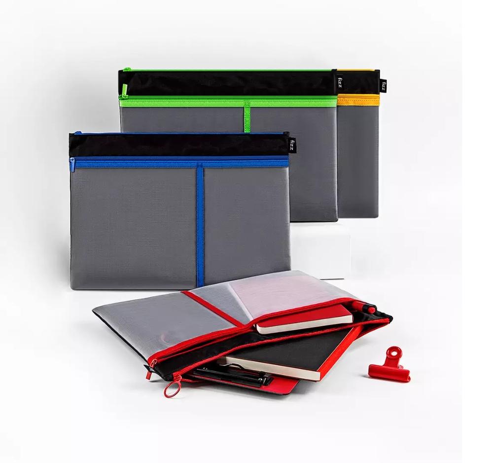 Fizz A4 File Bag Zipper Bag A4 Storage Large Capacity Mesh File Bag Zipper Test Meeting Notebook Pocket School Office